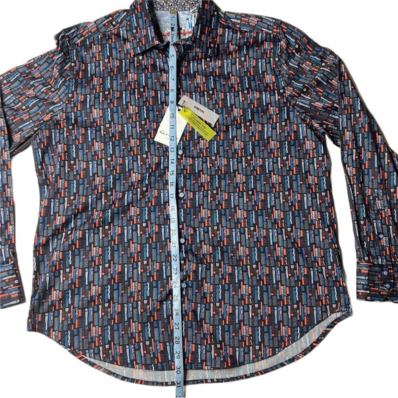 NWT Robert Graham Devonport Long Sleeve Classic Fit Stretch Shirt XL - Picture 9 of 9